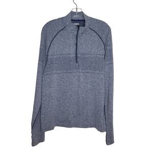 Rhone athletic blue long sleeve 1/4 zip pullover shirt jacket - large